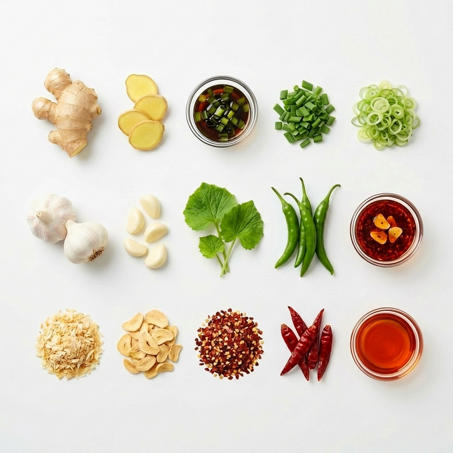 3-Condiment Set A | Green Garlic · Ginger Scallion Sauce · Chili Oil